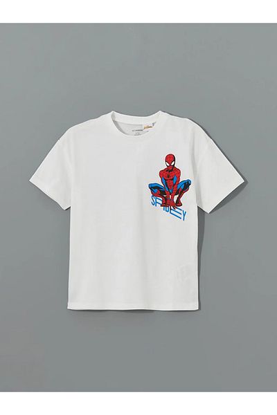 LC Waikiki Lcw Kids White Spider-Man Printed Baby Boy T-Shirt and Shorts 2 Piece Set