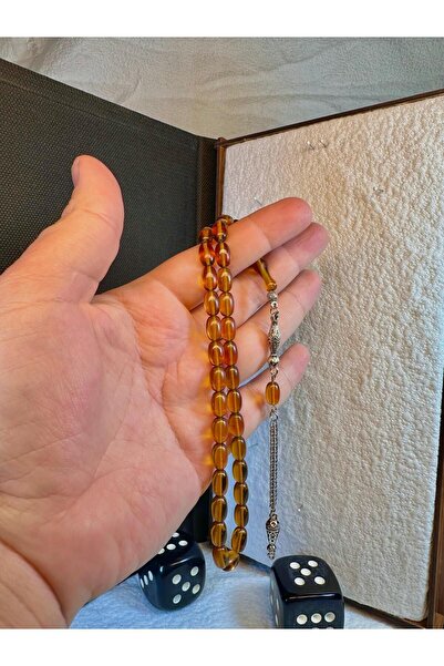 Anemore Collection حبات الصلاة العنبر الناري لون العسل كبسولة قطع T-55