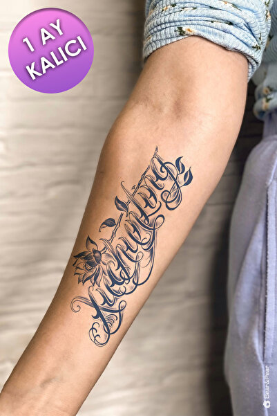 BP Tattoo 1 Ay Kalıcı Tattoo Yazı ve Çiçek Dövmesi