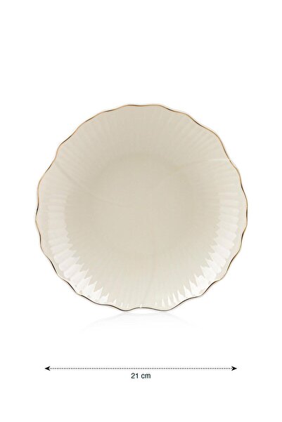 LC Waikiki LCW HOME  Desenli Porselen Pasta Tabağı 21 Cm