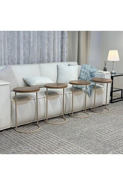 kafeny Champagne 4 Piece Service Table Set