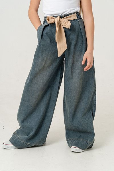 GİYİCEM TEKSTİL Girl's Belt - Garnished Jeans Pantalon 2176