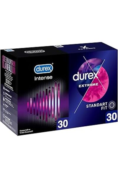 NZM TİCARET Intense 30'lı Uyarıcı Jelli Ve Tırtıklı Prezervatif & Extreme 30'...