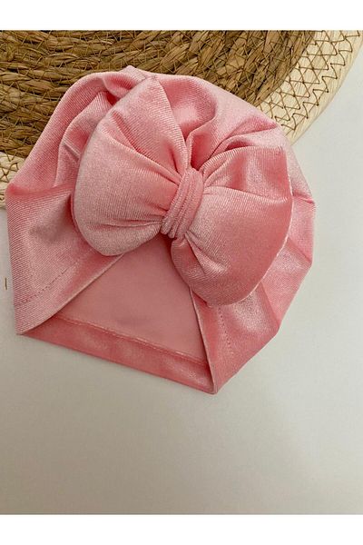 GÜNEŞ KİDS Double Layer Solid Color Baby Girl Bonnet with Bow 0-12 Months