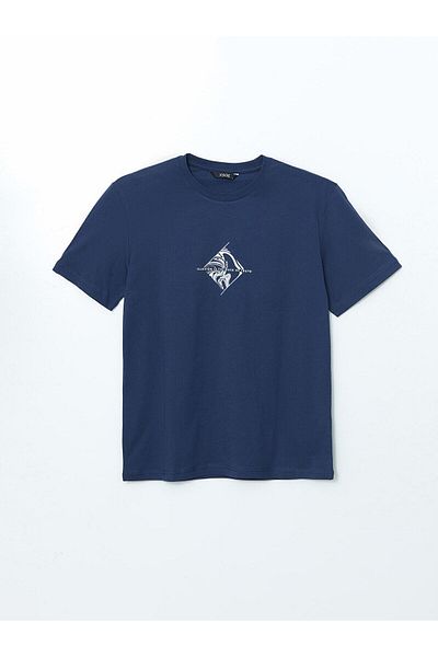 LC Waikiki Ανδρικό μπλουζάκι XSIDE Crew Neck με στάμπα χτενισμένο βαμβακερό