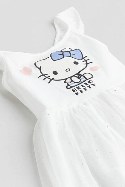 Daisy Dolly Girl's Glittery Tulle Detailed Cotton Dress