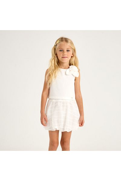 MAYORAL Girl's 2-Piece Set with Skirt and Shoulder Rose Balloon
