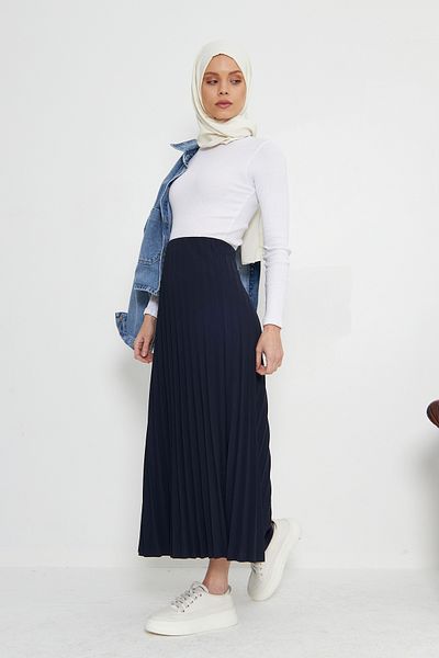 RTBUTİK Fusta lungă plisată Hijab, Fusta Hijab elegantă, Fusta lungă, Cadou pentru mamă, Cadou pentru femei