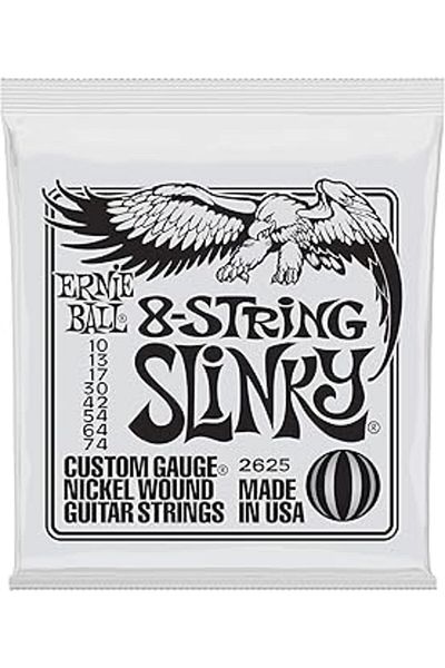 Hepta Collection Ernie Ball Slinky 8 String Nickel Wound Electric Guitar Instrument Strings, Measure 10-74