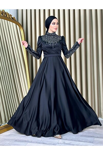 semalabutik Rochie de seara din satin cu piatra