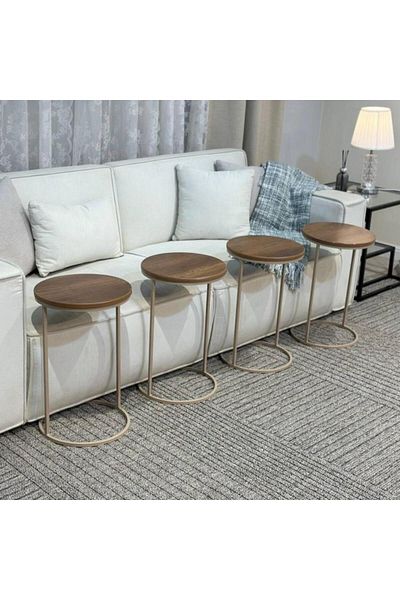 kafeny Champagne 4 Piece Service Table Set