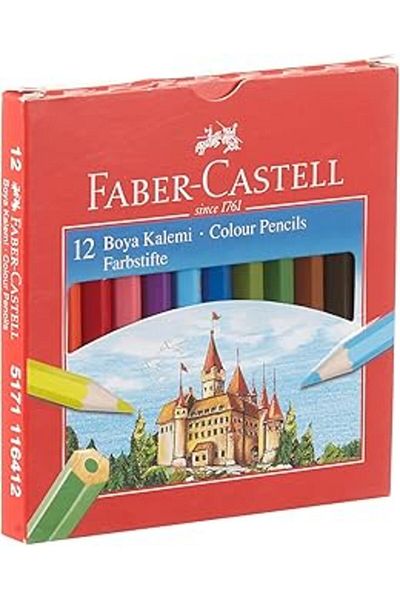 robotrend Menashop Cardboard Box Crayons, 12 Colors, Half Size, Bright and Vibrant Colors, Covering Effect, Nib