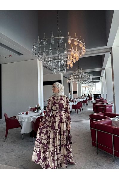 mervis Rochie lungă din crepon cu model pentru femei