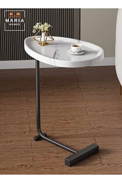 MARIA HOMES C- Shaped Sturdy Nordic Style Coffee Table Sofa Side Table End Table For Living Room