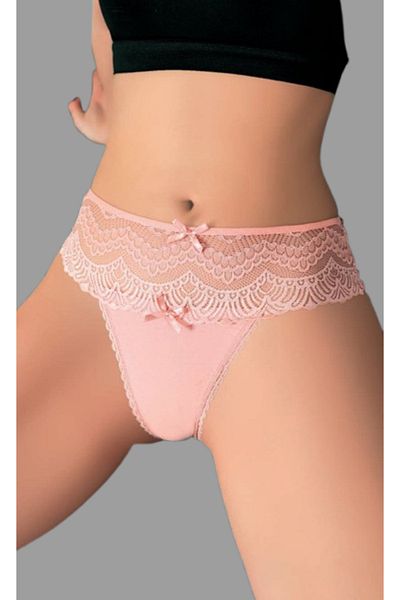 Cooqpoo Powder S/M - L/Xl Size Thick Waist Full Patterned String Women's Panties