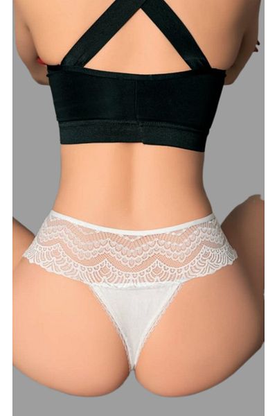 Cooqpoo Λευκό S/M - L/XL Μέγεθος Χοντρό στη μέση Γυναικείο εσώρουχο με κορδόνι με πλήρες σχέδιο