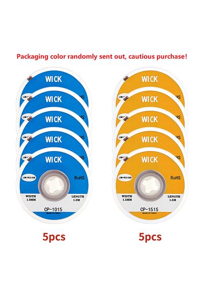 Choice 1. 5mmx5pcs 5 Pcs Desoldering Wire 1.0/1.5mm Braid Soldering Mesh Welding Parts Low Residue No-clean