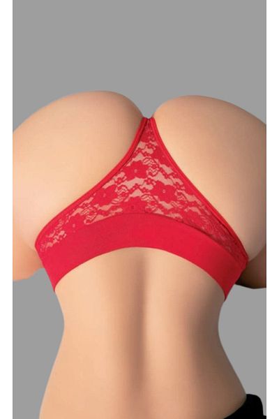 Cooqpoo Roșu S/M - L/XL Mărimea Tanga din dantelă cu clemă în talie Chiloți pentru femei