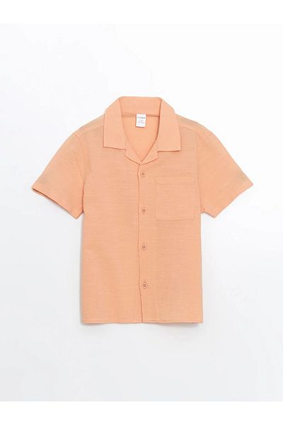 LC Waikiki Koszula chłopięca LCW Kids Orange Resort Collar