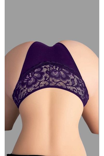 Cooqpoo Purple S/M - L/Xl Size Front Round Gap Lace Women Panties