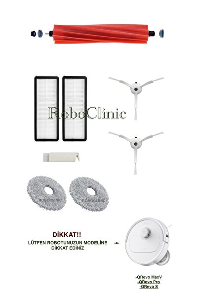 Roboclinic Roborock Q Revo Pro / MaxV / S / Uyumlu Yedek Fırça,Hepa Filtre,Mo...