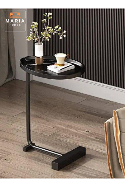 MARIA HOMES C- Shaped Sturdy Nordic Style Coffee Table Sofa Side Table End Table For Living Room