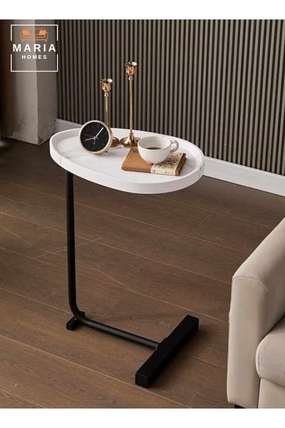 MARIA HOMES C- Shaped Sturdy Nordic Style Coffee Table Sofa Side Table End Table For Living Room