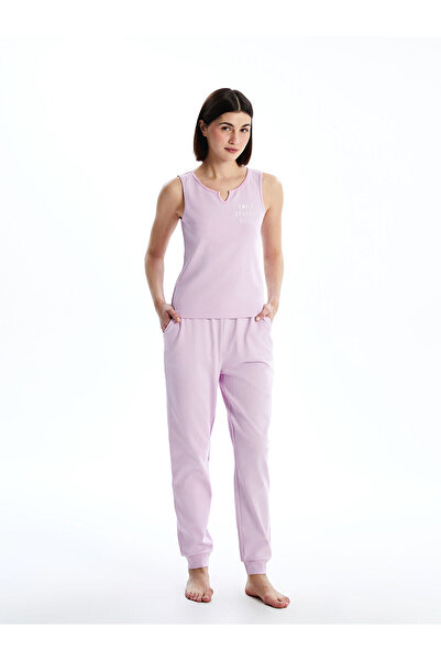 LC Waikiki Vizyon New Season Women's Pajama Set with Printed Collar