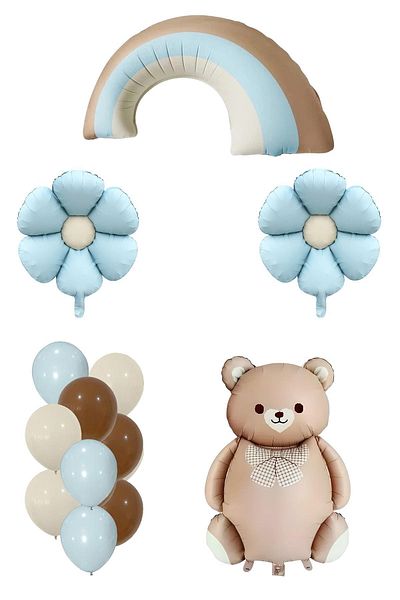 Patladı Gitti Baby Shower Retro Daisy Themed Baby Boy Celebration Set