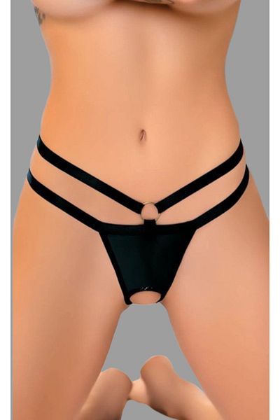 Cooqpoo Black S/M - L/Xl Size 2 Row String Thong Women Panties