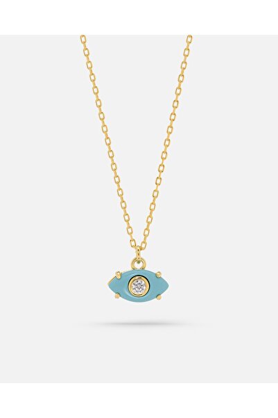 MEKS JEWELS Firuze Taşlı Gümüş Göz Kolye