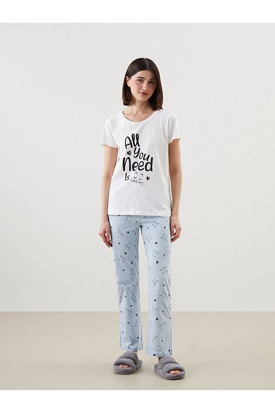 LC Waikiki Set de pijamale pentru damă cu imprimeu cu gât rotund