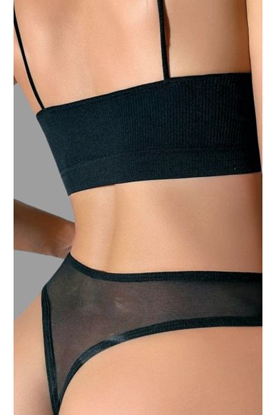 Cooqpoo Negru S/M - L/XL Mărimea Dantela Completă Diferite Pietre Tanga Chiloți Femei