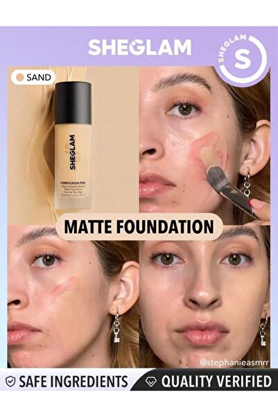 SHEGLAM complexion pro long lasting breathable matte foundation-sand