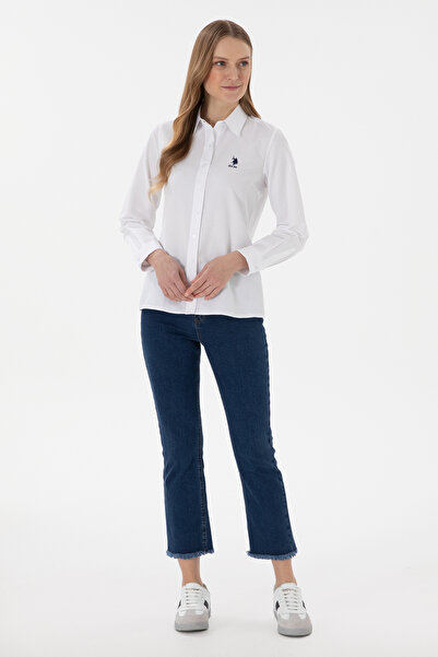 U.S. Polo Assn. Γυναικείο λευκό μακρυμάνικο πουκάμισο Basic 50298095 -VR013