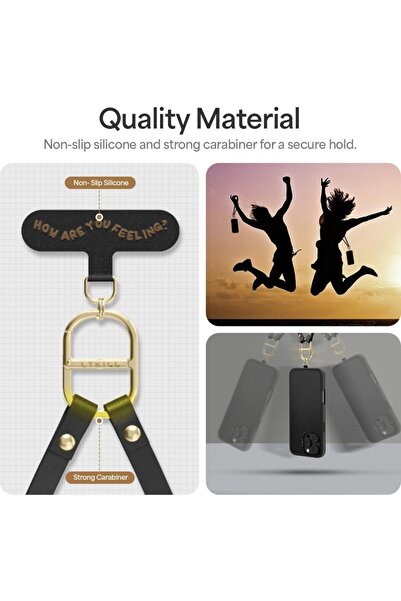 Spigen Ciel by CYRILL Cross Body Strap Set Boyun Askı ipi + Strap El Askı ipi + Tutucu Black - AFA08374