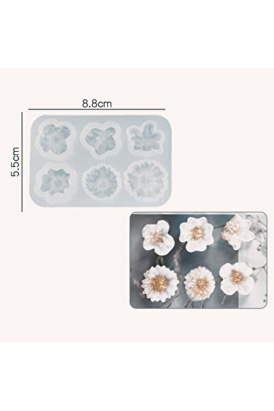 Göktaşı Tozu SİLİKON KALIP ALTILI KÜÇÜK PAPATYA TAŞ TOZU EPOKSİ REÇİNE İTHAL KALIP