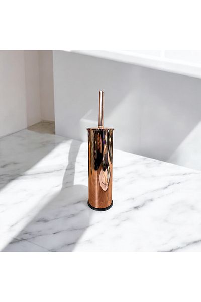 İSAOĞLU YAPI Copper Toilet Brush - Bronze Stainless Metal Brush Holder