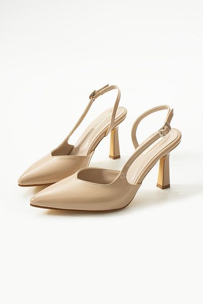 es exello Pantofi Kylie Mini din piele lacuita cu toc cu toc deschis la spate