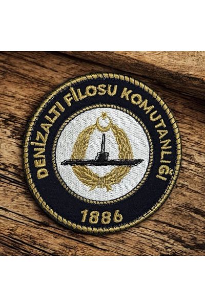 Ex Patch Patch Broderie Comandament Flota Submarină 8 Cm
