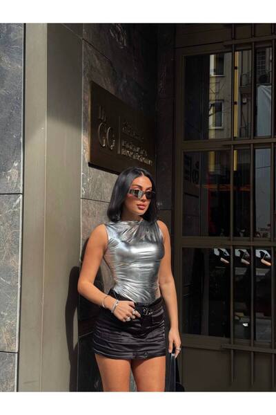 TAYT VEGAS Lame Bustier