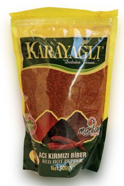 Karayağlı (400 GR) Birinci 1. Kalite Maraş Doğal Acı Özel İpek Saf Yaprak Pul Biber Baharat
