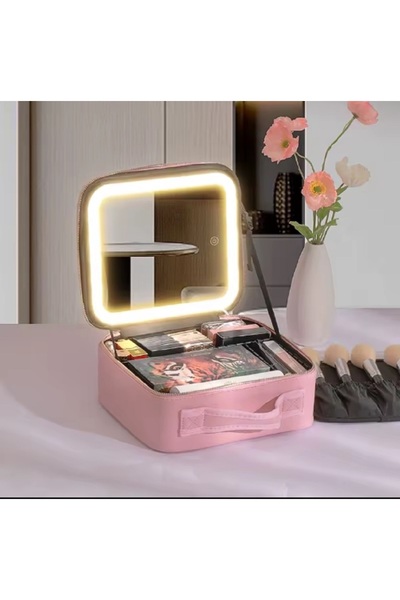 hediyeconcepti Ayna Ile Seyahat Makyaj Çantası 3 Renkli Senaryolar Ayarlanabilir