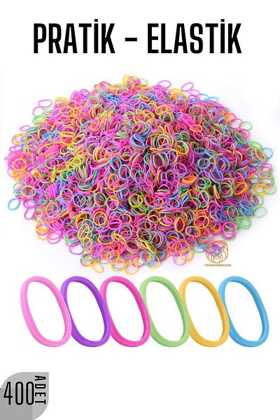 Transformacion Scrunchie de păr din silicon Elastic de păr colorat Mini scrunchie elastică 400 buc. Colorat 720710