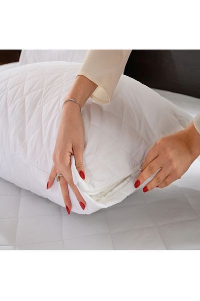 VentiSette 2 Bucuri Matlasat Fermoar Perna Protector Saltea 50x70 cm