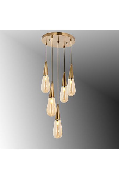 TT AYDINLATMA Tt023-5Y-Fullesk: Lightingfull Antique 5 Piece Round Drop Model