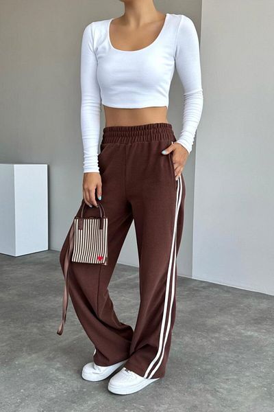 JANES Side Stripe Tracksuit - Brown