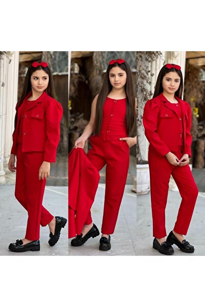 KOKOŞ BEBEK Kokoş Büstiyer Dahil Ceket, Pantolon Takım | 7/16 Yaş Arası