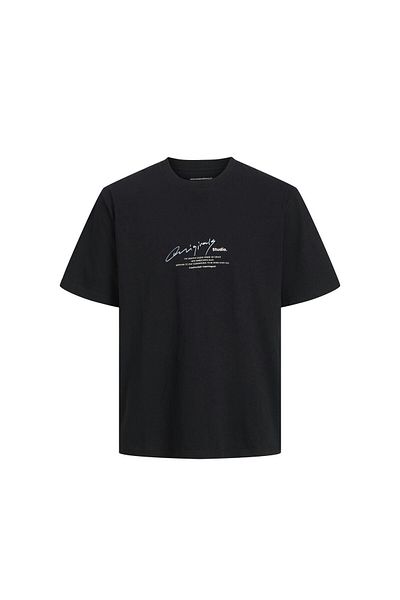 Jack & Jones Ανδρικό μπλουζάκι Jormanchester Script Tee Ss Crew Neck Μαύρο 12273373