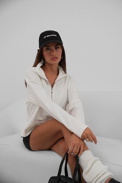 Ebedi Sweatshirt with Zipper and Stitching Detail